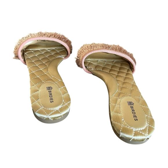 BIRDIES The Sparrow Women Size 8 Mauve Pink Fringed Slip-On Comfort Slide Sandal - Picture 3 of 6